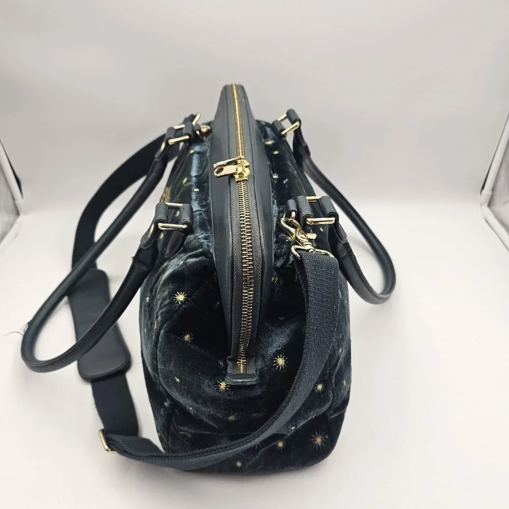 House of Flynn Purse Camera Bag Travel Shoulder Bag Hand Bag Green Velvet LARGE - Picture 8 of 16